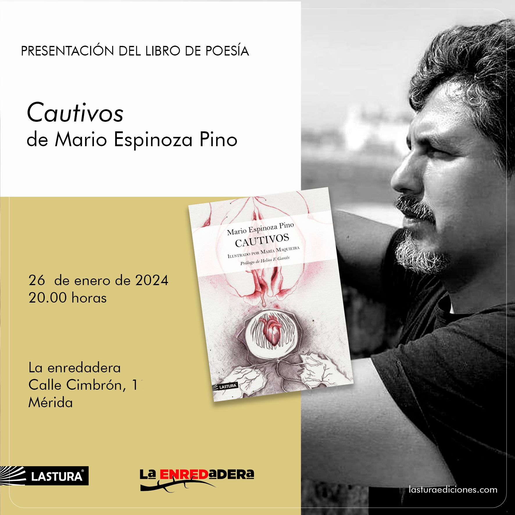 Presentación de «Cautivos» en la Enredadera Extremeña (Mérida, 26 de enero)